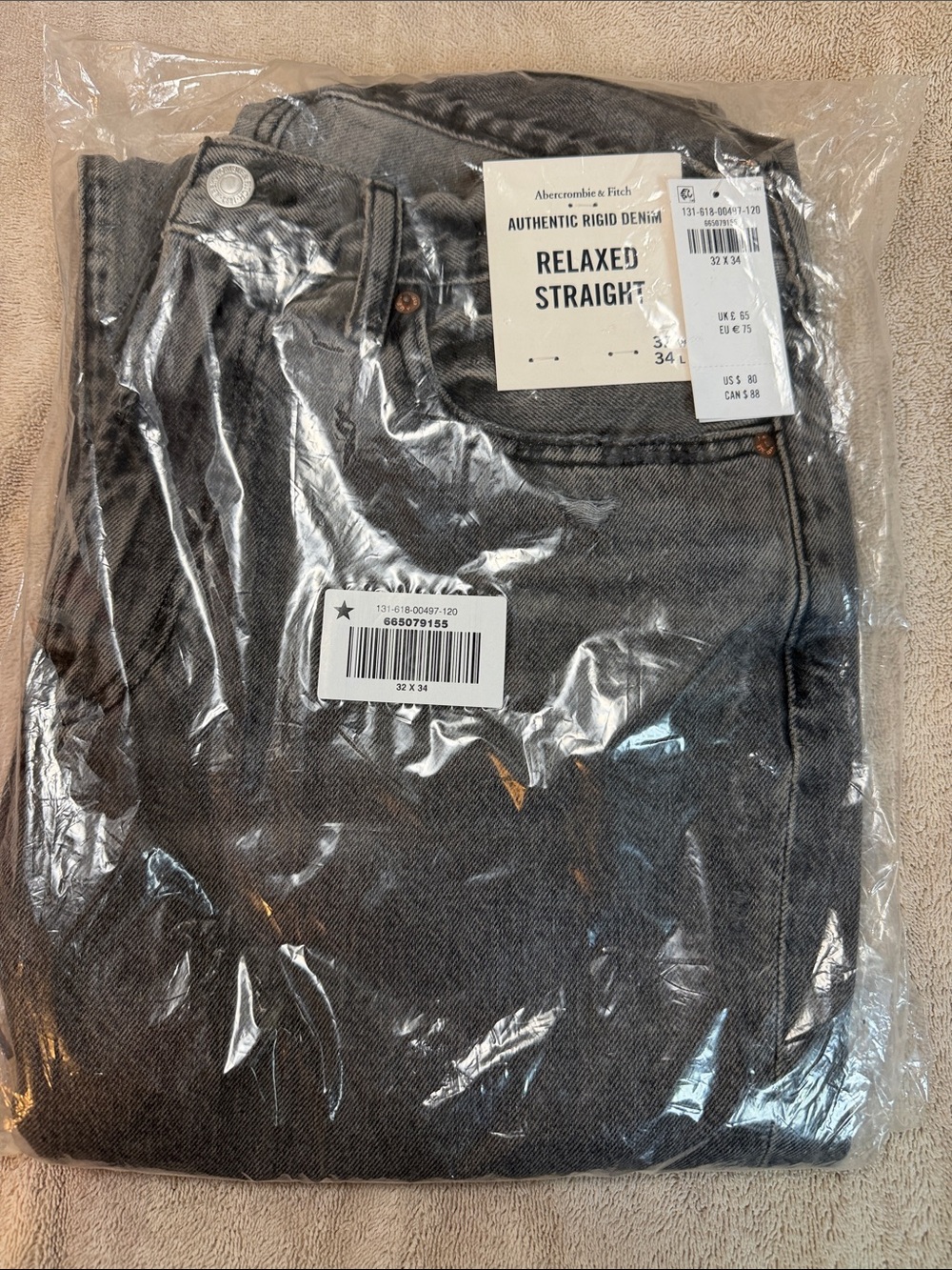 Abercrombie & Fitch Gray Relaxed Straight Jeans